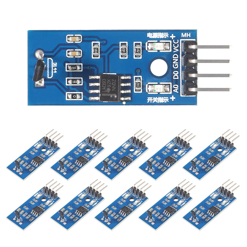 [Australia - AusPower] - 10pcs Hall Sensors Module 3144E Hall Switch Speed Magnetic Swiches Speed Counting Sensor Module for Arduino Smart Car 