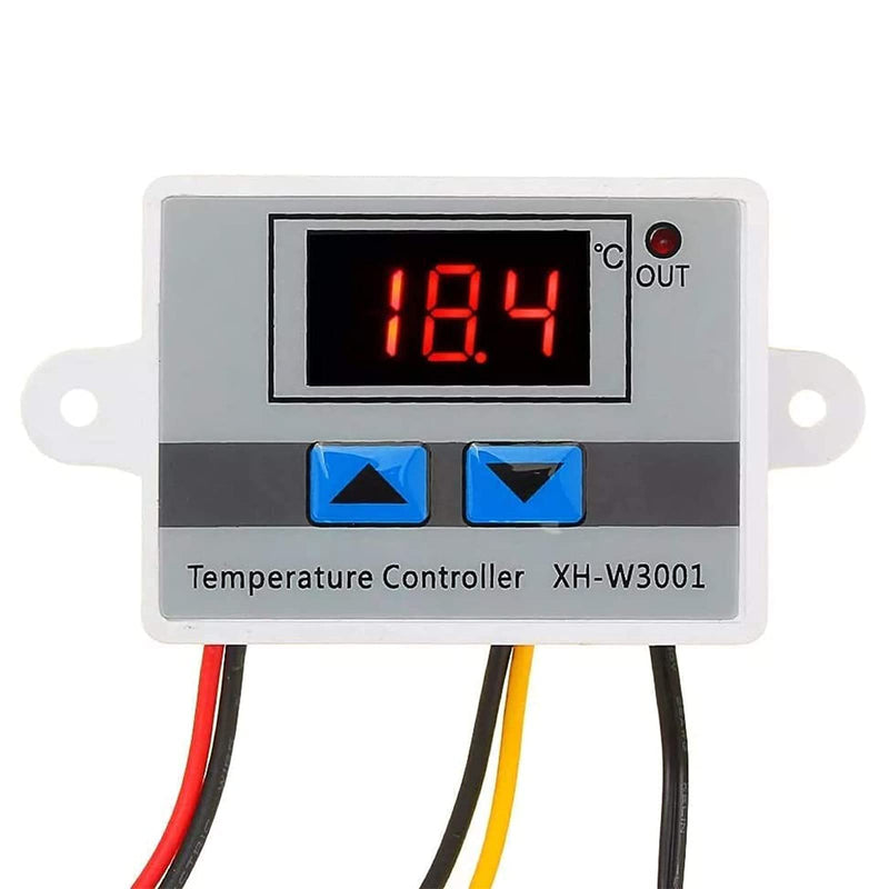 RUIZHI XH-W3001 Digital LCD Display Temperature Controller, DC 24V/240W Thermostat Switch with Waterproof Probe Microcomputer Thermostat