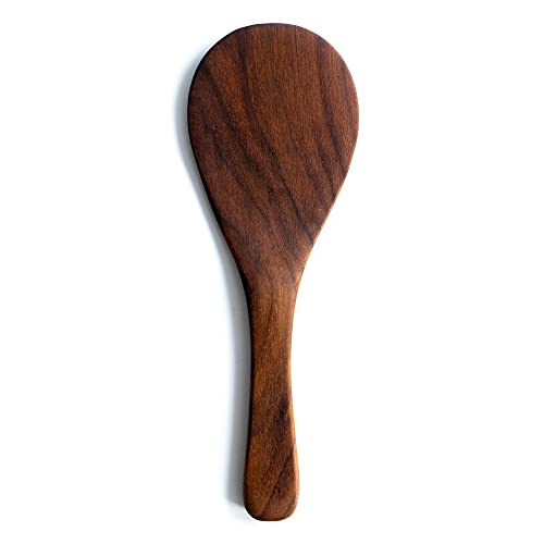 Walnut Rice Paddle - Japanese Shamoji, Traditional Wooden Design - Handmade in the USA Walnut Wood