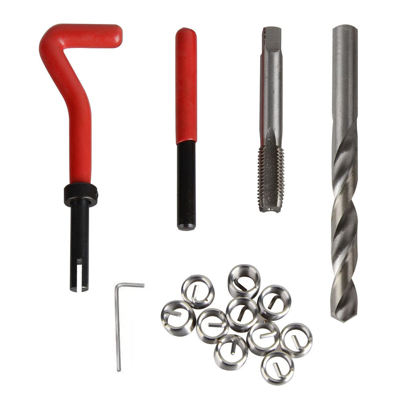 [Australia - AusPower] - 15 pcs Helicoil Thread Repair Insert Set, M9 x 1.25 x 13.5mm Compatible Auto Car Hand Tool Set 