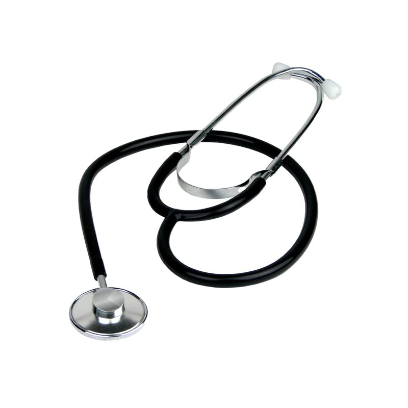[Australia - AusPower] - Dixie EMS Single Head Lightweight Stethoscope, Latex Free, for Doctors, Nurses, Students, Medical and Home Use - Black 
