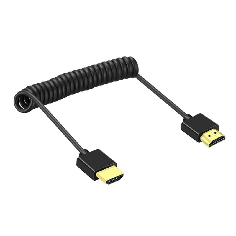 [Australia - AusPower] - SZRMCC High Speed 4K 2.0 60P Coiled HDMI-Compliant Thin Soft Cable for Z Cam E2 Tablet for Sony-Canon DSLR Camera ATOMOS Portkeys Monitor 80cm Coiled Cable 