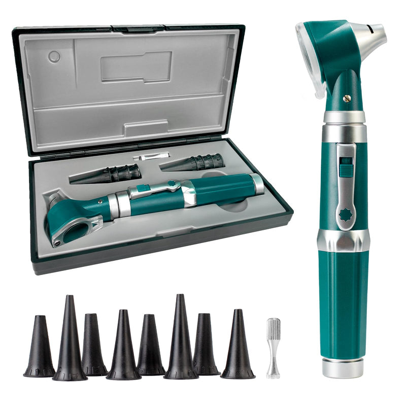 [Australia - AusPower] - Scian Otoscope - Ear Scope with Light, Ear Infection Detector and Pocket Ear Checker Kit with 3X Magnify Lens, Suitable for Kids, Adults, Doctors, Pets(Green) Green 