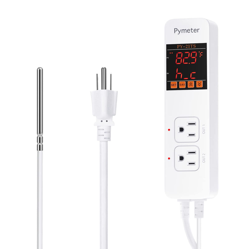 [Australia - AusPower] - Attic Fan Thermostat Controller Temperature Switch Plug Outlet for Seedlings, Germination, Rooting, Greenhouse, Fermentation, Reptile, Terrarium Heating Mats 