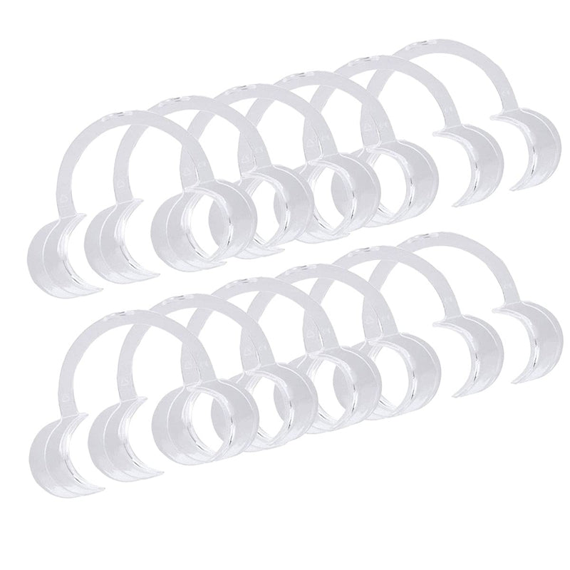 [Australia - AusPower] - 10 Pieces (Size M) C-Shape Cheek Retractor, Disposable Mouth Opener for Dental Teeth Whitening Mouth Guard or Speak Out Game (M, White) 