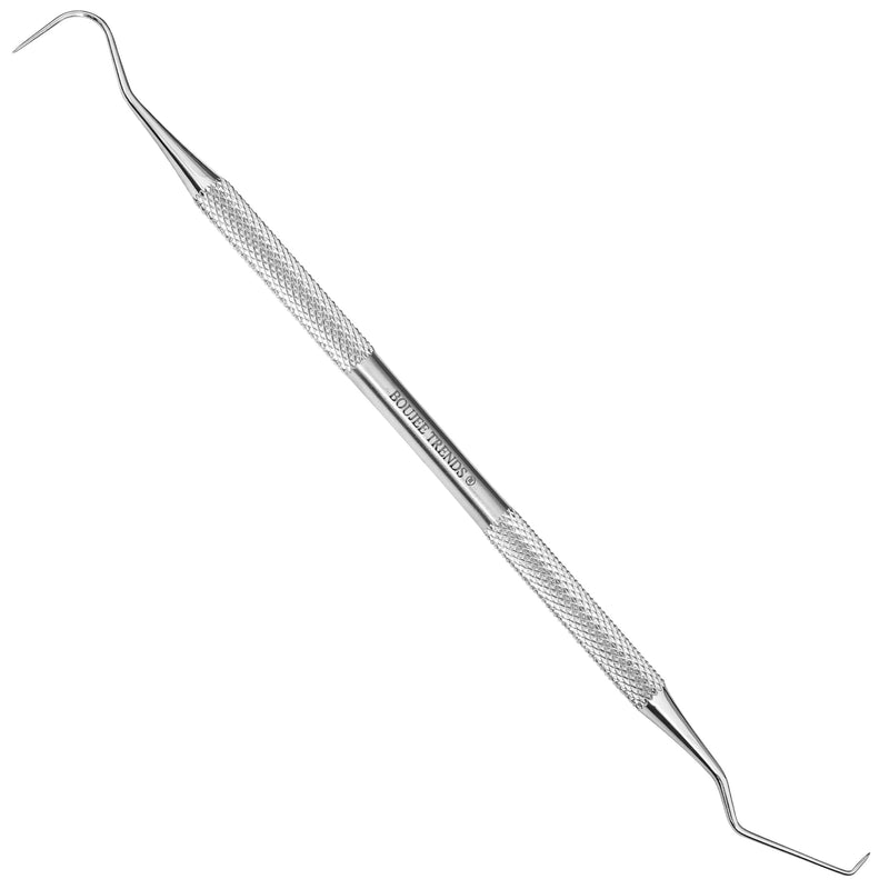 [Australia - AusPower] - Professional Dental Tools |Tartar Scraper for Dentist, Personal Use and Pets | Plaque Remover with Comfortable Grip, Double ended Hollow Scaler | Japanese Stainless Steel (Dental Probe, Polish) 
