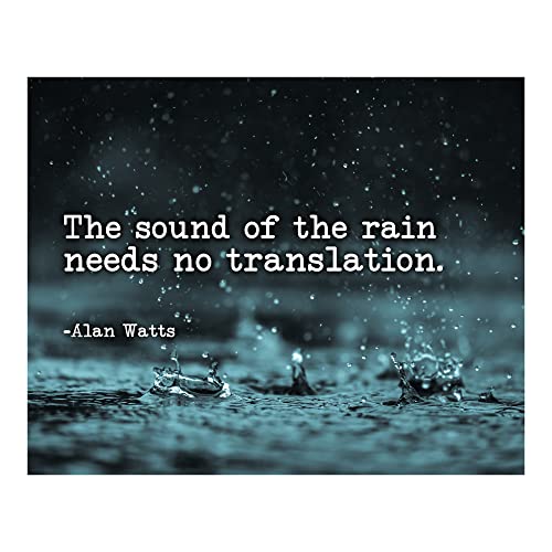 AMERICAN LUXURY GIFTS Alan Watts ‘The Sound of Rain’ Quote - Spiritual Motivational Wall Art Decor for Home Office Bedroom Living Room Classroom - 8x10 Unframed Print