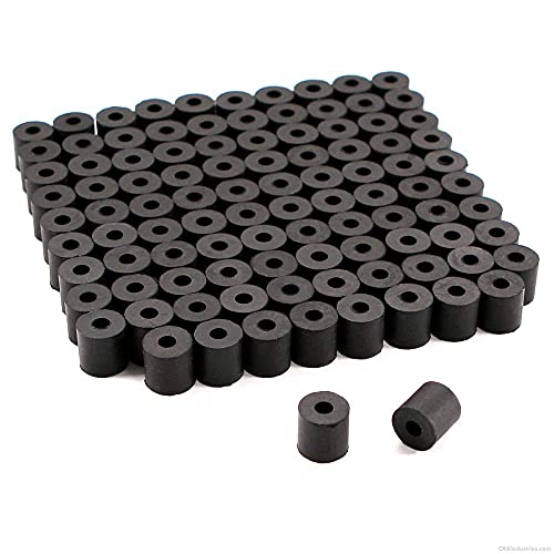 Black Holstex EPDM rubber flat holster washers, .500 x .180 x .625, 100-pack for mounting posts and retention