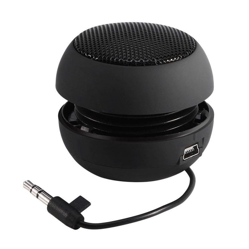[Australia - AusPower] - Mini Speaker, Retractable Speaker with USB Charging Cable, 3.5mm Audio Interface Portable Speaker for MP3, MP4, MP5, Mobile Phones, Computers(Black, 12) black, 12 
