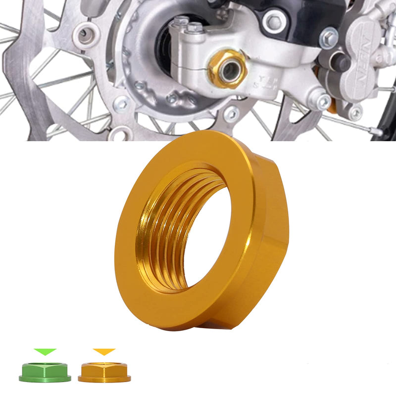 [Australia - AusPower] - M18 Front Wheel Axle Lock Nut Bolt Accessories for Yamaha YZ250F YZ250FX Kawasaki KX125 KX250 Suzuki RM-Z250 DR-Z400E 2000-2021(Gold)… gold 