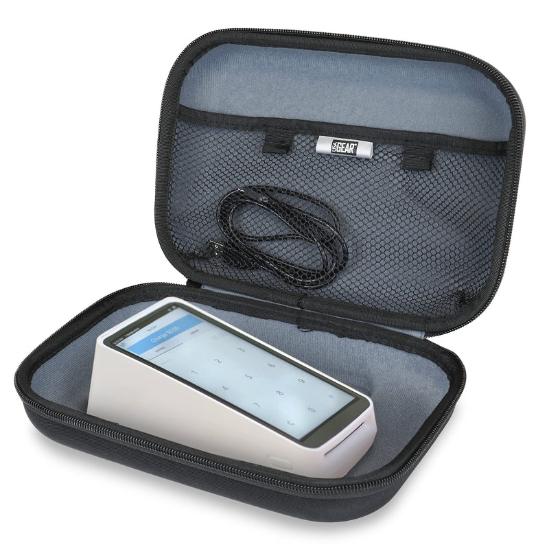 [Australia - AusPower] - USA GEAR Square Terminal Case Compatible with Square Terminal Cash Register, Square Terminal Printer Paper, and Card Reader Accessories - Water Resistant Exterior and 3 Removable Pouches - Black 