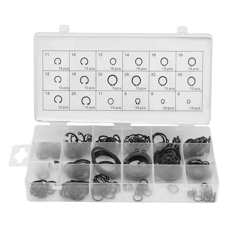 [Australia - AusPower] - Circlip Assortment, 225pcs Circlip Set 18 Sizes Internal & External Snap Retaining Ring Circliip with Packing Box 