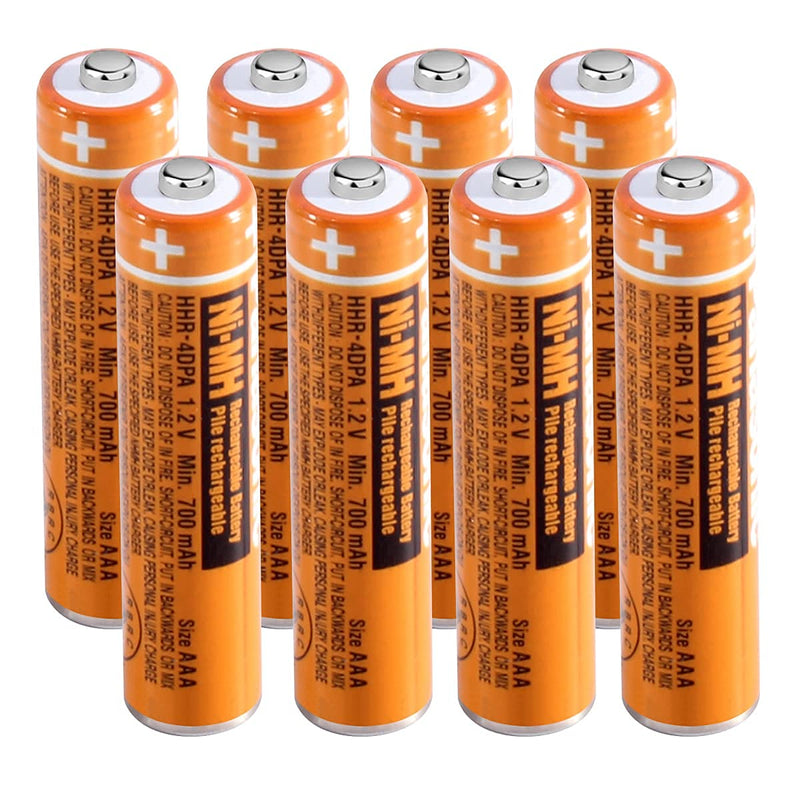 [Australia - AusPower] - NI-MH AAA Rechargeable Battery 1.2V 700mah 8-Pack HHR-4DPA AAA Batteries for Panasonic Cordless Phones, Remote Controls, Electronics 