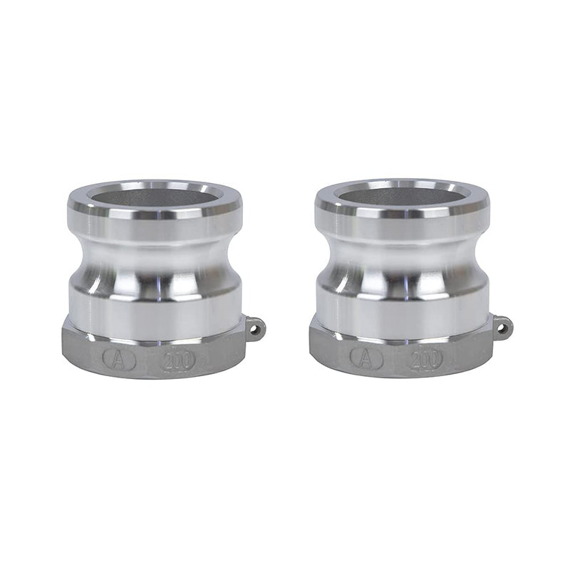[Australia - AusPower] - 2 pcs Aluminum cam lock fittings (2" Part A) cam groove hose fitting camlock fittings, Male Adapter Female NPT Thread camlock fitting (2) 2 