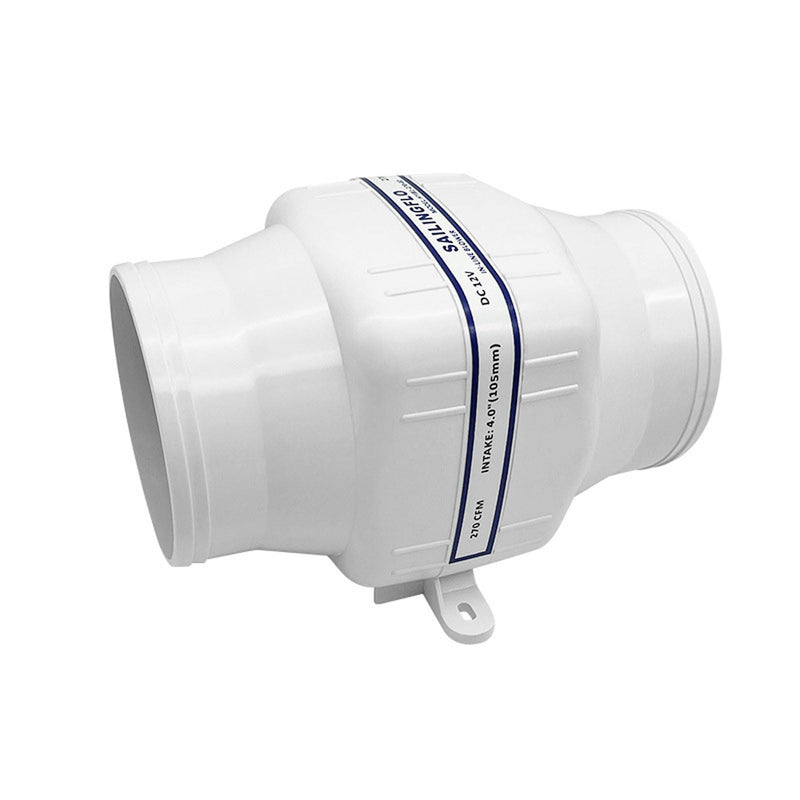 12V in-Line Marine Bilge Air Blower - 3" 130 CFM or 4“ 270 CFM, 3 Inch or 4 Inch Quiet Operation Bilge Blower Fan for Boat, Yacht(4", 270 CFM) 4''