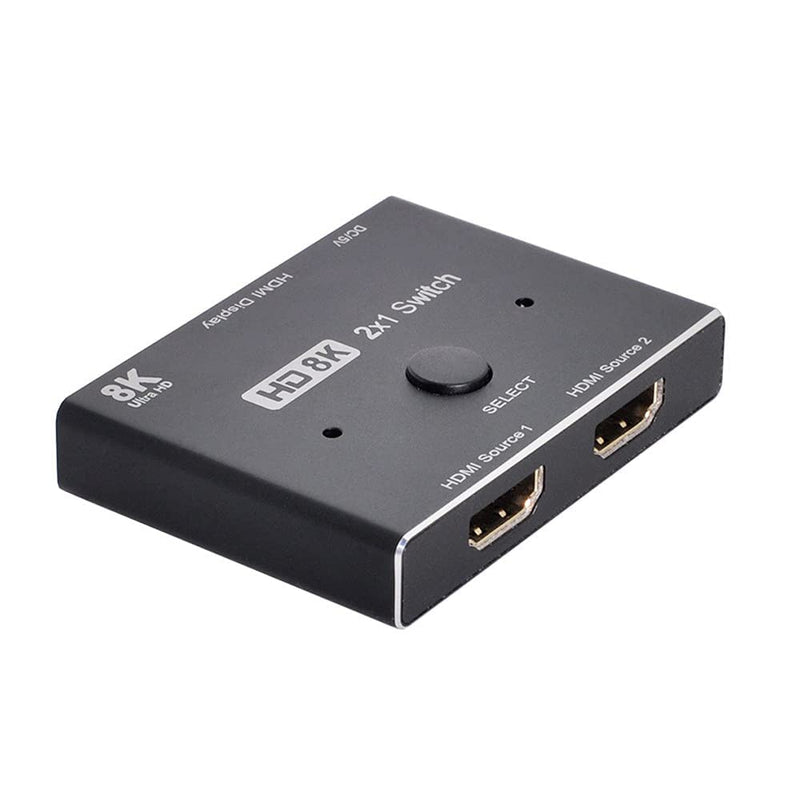 [Australia - AusPower] - Xiwai 8K@60hz HDMI-Compatible 2.1 Switch 2-IN-1-OUT Hub Support HDCP SST Extended 4K@60hz Black HUB 