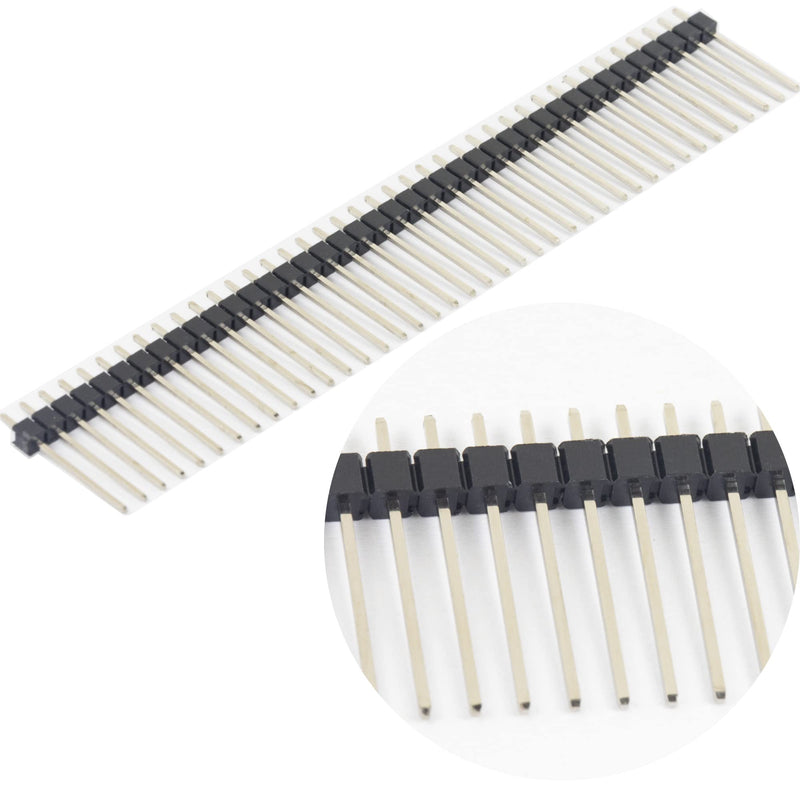 [Australia - AusPower] - 10pcs Break Away Strip Headers 1x40 40 Pin Headers Male 2.54mm Single Row Straight Needle Connector (19mm) 