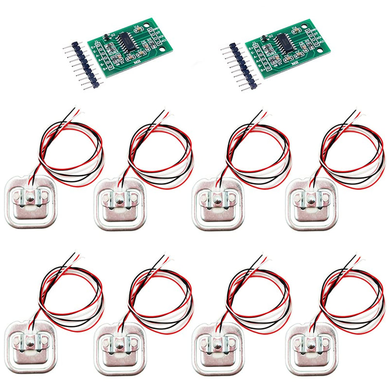 [Australia - AusPower] - 2 Sets 50kg Human Scale Load Cell Weighing Sensor Resistance Strain Half-Bridge Sensor + HX711 A/D Amplifier Weight Module DIY Kit Compatible Arduino 