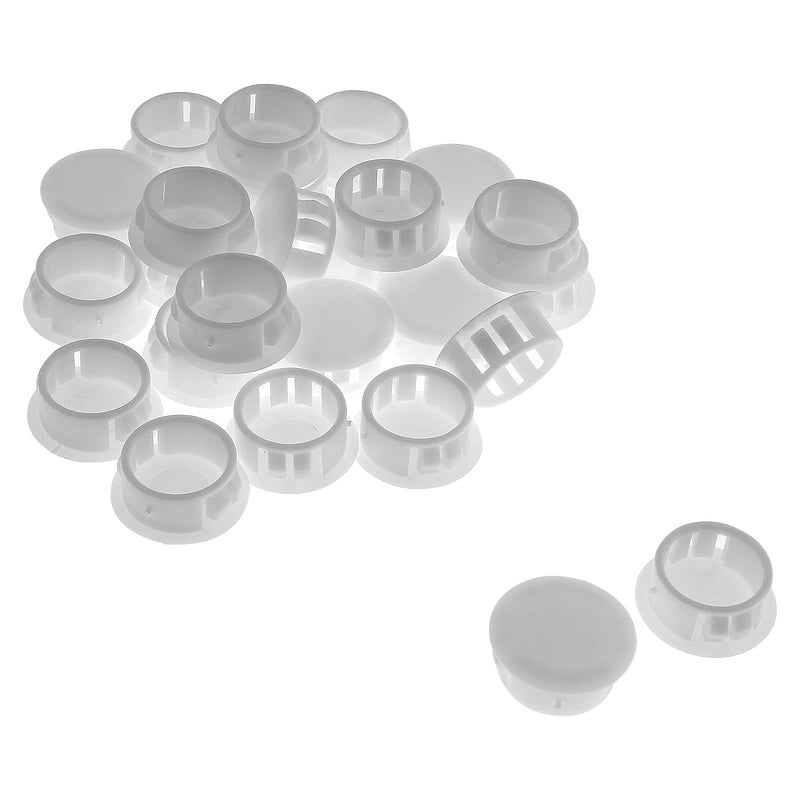 [Australia - AusPower] - 25Pcs 3/4 Inch(19mm) White Hole Plug Plastic Hole Cover, Round End Cap Plug Flush Type Tube Insert Plug, Pipe Post Plug Panel Plug for Chair Furniture Glide Protectors 3/4" / 19mm(25Pcs) 