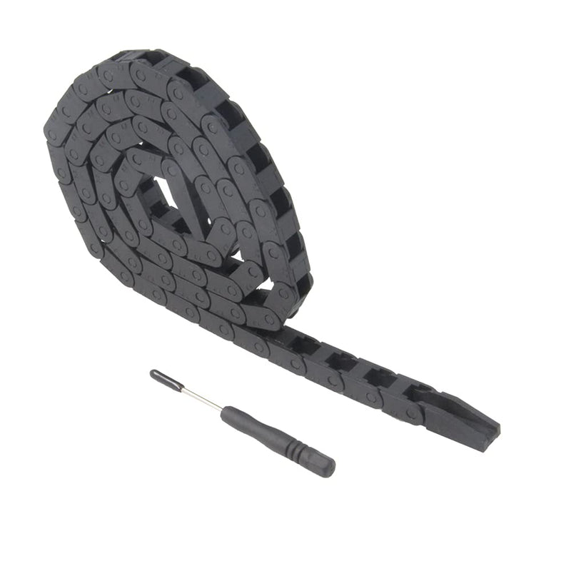 [Australia - AusPower] - Zeberoxyz 7x7mm Drag Chain Length 1Meter Close Type Black Plastic Flexible Cable Carrier R18 with flat wrench for 3D Printer and CNC Machines (7mmx7mm-Close) 7mmx7mm-Close 