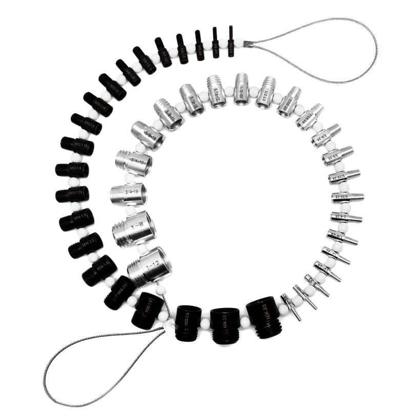 [Australia - AusPower] - Thread Checker Nut & Bolt SWTC-44 Bundle Thread Checker Nut and Bolt Checker 44 MaleFemale Thread Identifier Gauges - 23 Inch & 21 Metric Sizes (White&black, 23 Inch & 21 Metric) 