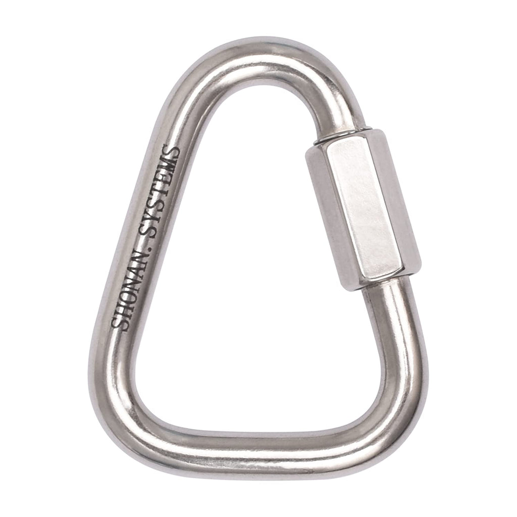 SHONAN Delta Quick Link Large Stainless Steel 4.1 Inch Triangle Chain Links Heavy Duty Triangle Carabiners Marine Grade, 1 Pack, 2517 Lbs Capacity 4.14 Inch, 1 Pack(Marine Grade)