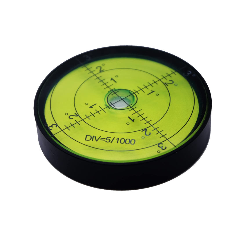 [Australia - AusPower] - Aluminium High Precision Horizontal Leveler Bubble Level Tool Circle Round 2.4 Inch 60mm (Black,Green) Black 