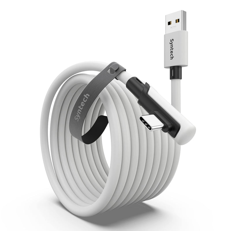 [Australia - AusPower] - Syntech Link Cable 16 FT Compatible with Meta/Oculus Quest 3, Quest2/Pro/Pico4 Accessories and PC/SteamVR, High Speed PC Data Transfer, USB 3.0 to USB C Cable for VR Headset 16ft White 