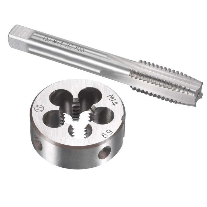 [Australia - AusPower] - uxcell M14 x 2mm Metric Tap and Die Set, Machine Thread Screw Tap with Round Threading Die, Tap & Die Kit for Nut Screw Bolt Thread Repair 