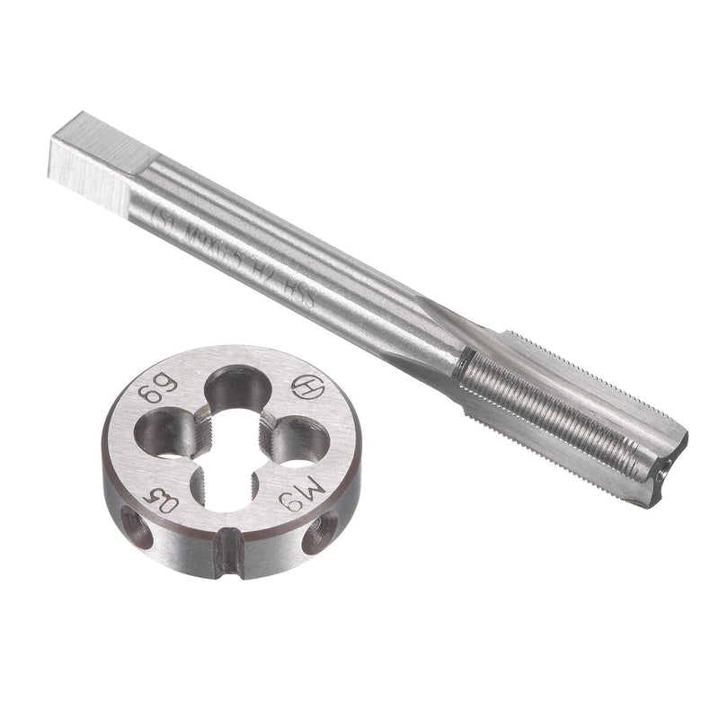 [Australia - AusPower] - uxcell M9 x 0.5mm Metric Tap and Die Set, Machine Thread Screw Tap with Round Threading Die, Tap & Die Kit for Nut Screw Bolt Thread Repair 