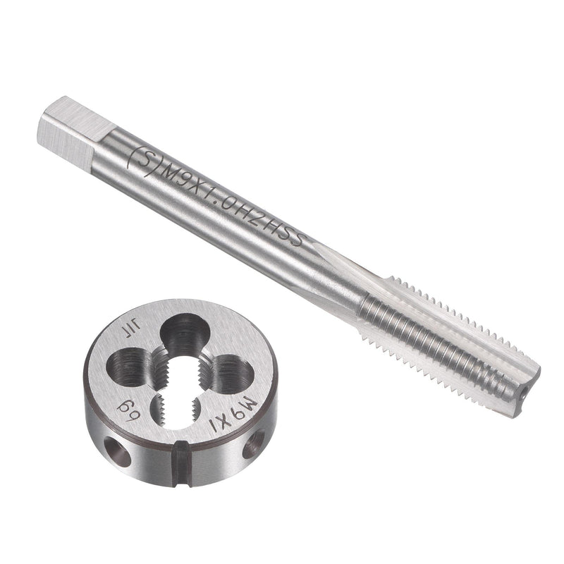 [Australia - AusPower] - uxcell M9 x 1mm Metric Tap and Die Set, Machine Thread Screw Tap with Round Threading Die, Tap & Die Kit for Nut Screw Bolt Thread Repair 