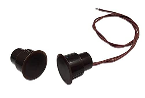 [Australia - AusPower] - 10 pcs Recessed Brown Door Contacts NC Security Alarm Door Window Sensors W/Magnetic Reed Switch. These ¾ Door Contact Position switches (DCS) Work with All Access Control and Burglar Alarm Systems 