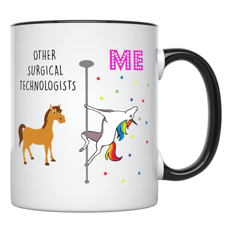 [Australia - AusPower] - YouNique Designs Surgical Technologist Mug, 11 Ounces, Surgery Tech Cup, Surgical Technology Coffee Mug for Women and Men, Surgical Nurse, Surgical Technician Gifts (Black Handle) Black Handle 