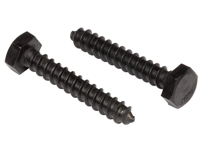 [Australia - AusPower] - Stainless Steel Black Lag Bolts 1/4" x 1" Hex Lag Screws (25 pcs) 18-8 Stainless Black Oxidized in USA 1/4 x 1 (25 pcs) 