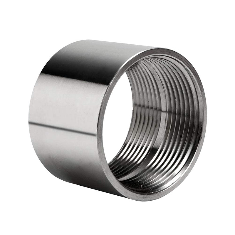 Quickun 304 Stainless Steel Pipe Coupling Fitting,2" x 2" Female Pipe Coupler Connector Adapter Fitting (1.4" Length) 2" Female x 1.4" Length