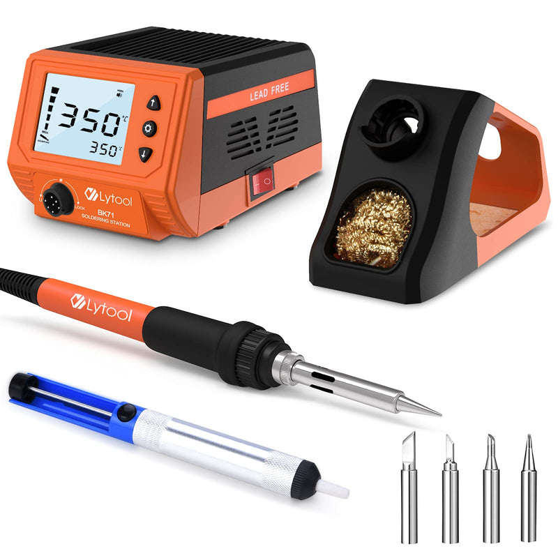 Soldering Station, Lytool 60W Soldering Station with Large Display, Temperature Range 180°C - 480°C, Password Protection, Standby Mode, for School, Laboratory and Hobby Soldering | Password protection, standby mode, for school, laboratory and hobby so...