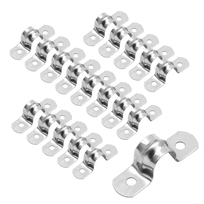 [Australia - AusPower] - 30Pcs M12 Rigid Pipe Strap, 1/2" Stainless Steel 2 Holes Cable U Bracket Pipe Clamp for Fixing Pipe or Cable, 0.47" Width 30Pcs M12 
