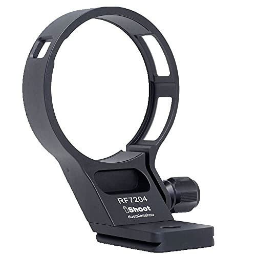 iShoot Metal Lens Collar Tripod Mount Ring Compatible with Canon RF 70-200 f/4L is USM, Lens Support Holder Bracket Bottom is Arca Fit Quick Release Plate Dovetail Groove for Arca Tripod Clamp