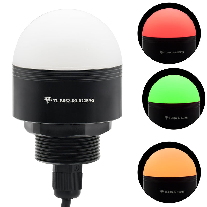 [Australia - AusPower] - 24V LED Industrial Warning Lights, 3 Colors 1 Layer, Column Signal Tower Indicator Lamp Beacon, Continuous Light Waterproof Signal Light 24V, with Buzzer 