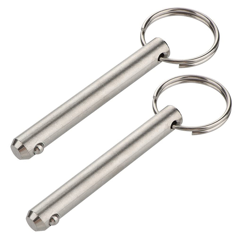 [Australia - AusPower] - 2 Pack Long Quick Release Pin, Diameter 3/8"(9.5mm), Usable Length 2.4"(61mm), Overall Length 3"(76mm), Full 316 Stainless Steel, Bimini Top Pin, Marine Hardware 