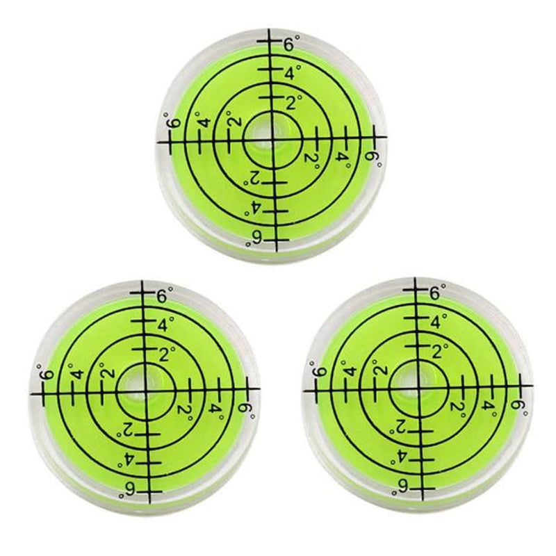 [Australia - AusPower] - 3Pcs Circular Bubble Level Bullseye Degree Marked Surface Round Spirit Levels Measuring Tool for Leveling Phonograph, Camera, Turntable, Tripod, Telescope (32X7mm) 