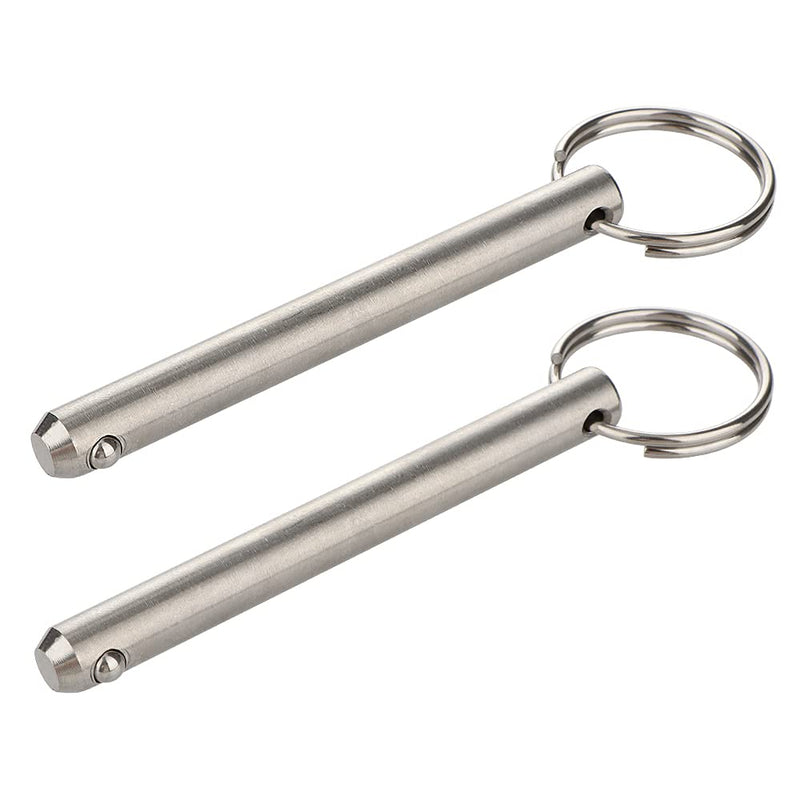 [Australia - AusPower] - 2 Pack Long Quick Release Pin, Diameter 3/8"(9.5mm), Usable Length 3"(76mm), Overall Length 3.6"(92mm), Full 316 Stainless Steel, Bimini Top Pin, Marine Hardware 