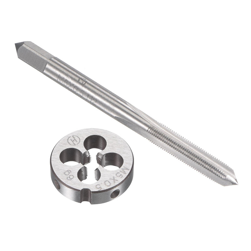 [Australia - AusPower] - uxcell M5 x 0.5mm Metric Tap and Die Set, Machine Thread Screw Tap with Round Threading Die, Tap & Die Kit for Nut Screw Bolt Thread Repair 