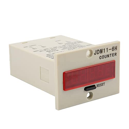 Tyenaza Electronic Counter, JDM11-6H 6-Digit Display Electronic Counter for Signal Input Counting AC220V/DC36V/DC 24V/DC 12V DC24V