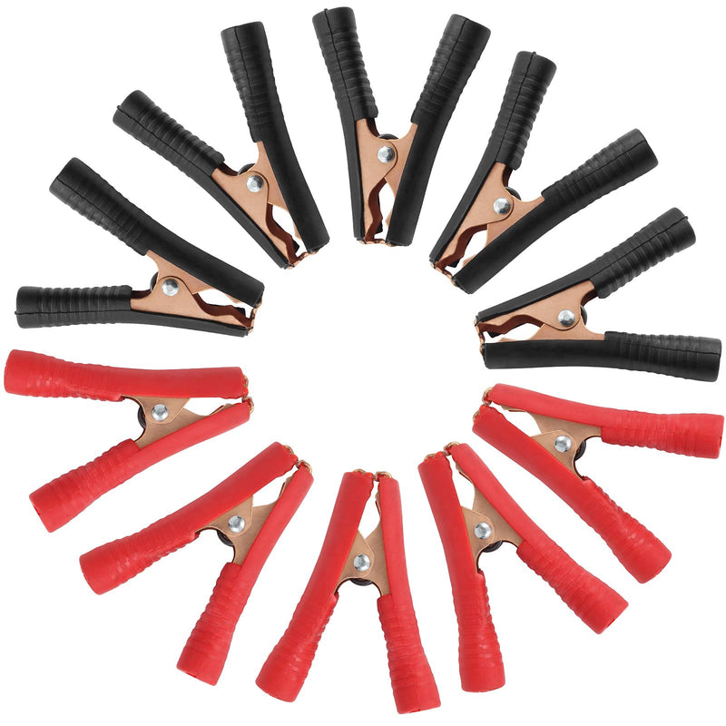 [Australia - AusPower] - 10Pcs 100A Insulated Alligator Clips Electrical Heavy Duty Alligator Clamps, Battery Replacement Cable Metal Spring Loaded Jumper Clips for Car Auto Vehicle Boat (Red & Black） 