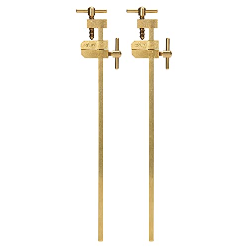 KAKURI 6-inch bar clamps for woodworking, 2-piece metal parallel clamp set in brass gold finish