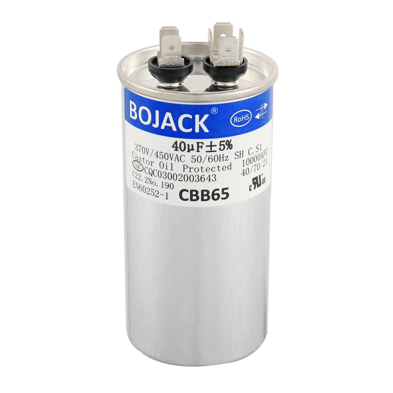 [Australia - AusPower] - BOJACK 40 uF 370V 450V AC CBB65 Motor and Fan Starting Round Capacitor 40 MFD 10000AFC 