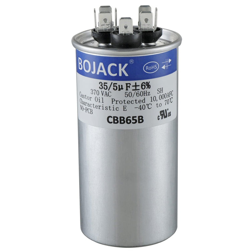 [Australia - AusPower] - BOJACK 97F9834 35+5uF 35/5MFD ±6% 370V CBB65 Dual Run Circular Start Capacitor for AC Motor Run or Fan Start or Condenser Straight 