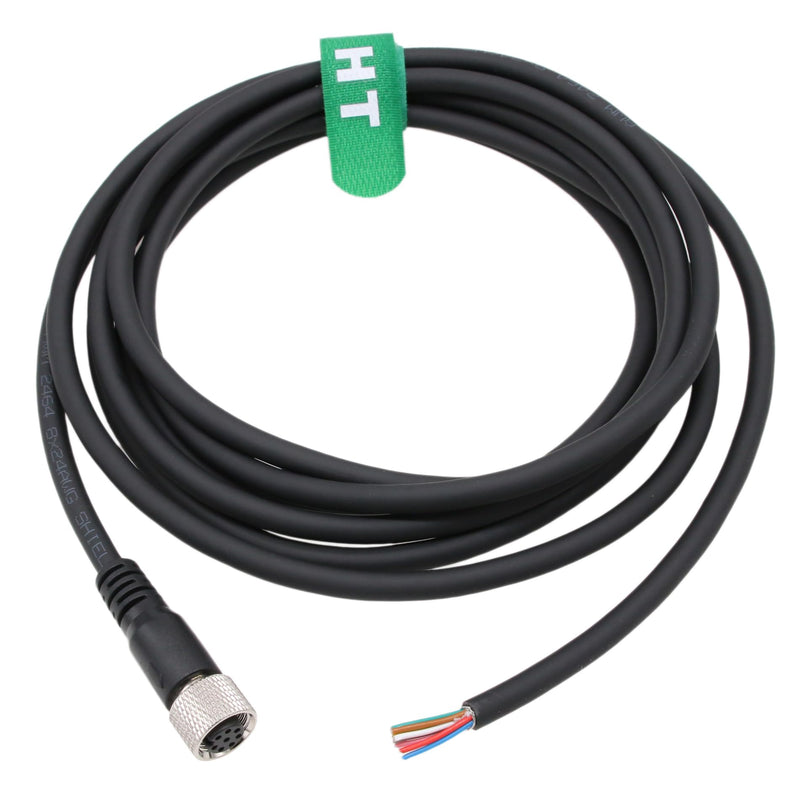 [Australia - AusPower] - M12 A Coded 8 Pin Female Aviation to Flying Leads Cable Shielded for Actuator Sensor Signal Industrial Controls Automation, Device Network DeviceNet, CANopen, IO Link, Profibus 2m 8 pin female to open 