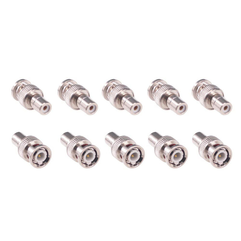 [Australia - AusPower] - RFaha 10pcs BNC Male to RCA Female Adapter Coaxial Connector for CCTV Video|(F90-10) 